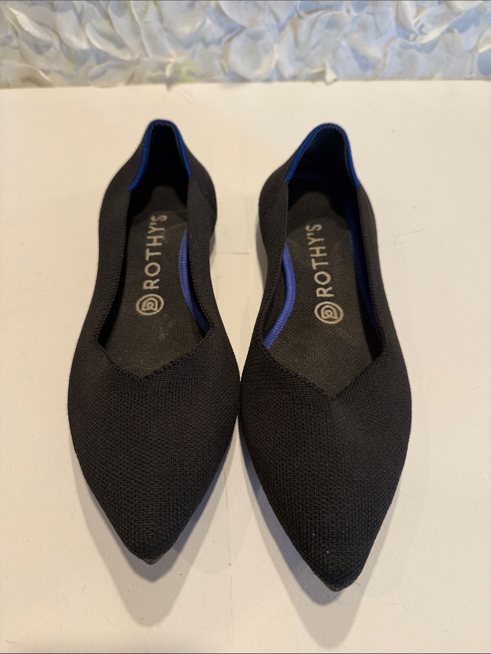 Rothy's Black Pointed Knit Slip-On Flats
